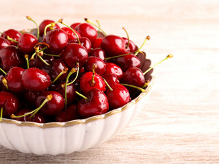 Fresh washed sweet cherries