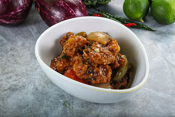 Asian cuisine - prawn in chili sauce