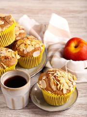 Nectarine and almond muffins