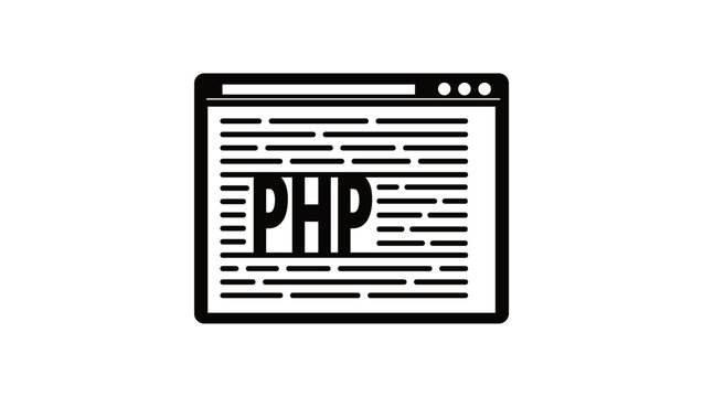 PHP emblem, black isolated silhouette