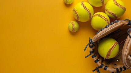 softball accessories with copy space. softball day concept
