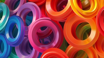 Vibrant Abstract Color Circles Wallpaper