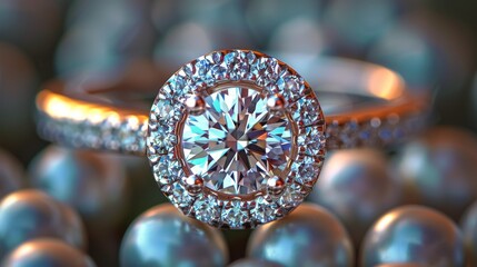 Fototapeta premium Diamond Ring Surrounded by Candles