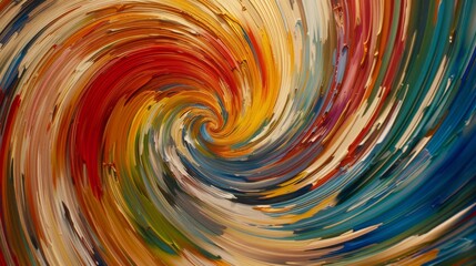Fototapeta premium Vibrant swirl of multicolored paint creating abstract art