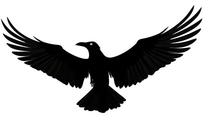 Obraz premium schwarze Silhouette Kontrast Rabe set isoliert auf weißen Hintergrund, Freisteller 