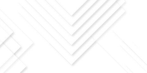 Modern Abstract white background design with layers of textured white transparent material in triangle and squares shapes. White color technology concept geometric line vector background. © armans