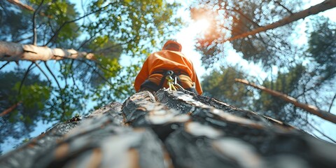 Naturefriendly tree removal service for sustainable land management and conservation efforts. Concept Sustainable Land Management, Conservation Efforts, Tree Removal Service