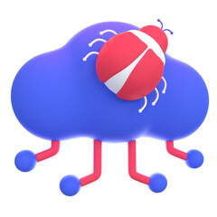 Web Optimization 3D icon concept. 3d illustration of cloud hosting bug