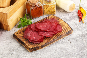 Smoked beef meat - Pastrami slices