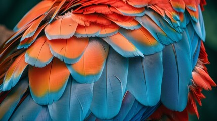 Fototapeta premium Vibrant macaw feathers in exquisite detail