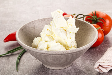 Soft Philadephia cheese in the bowl