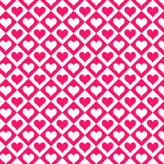 Pink White Heart Love Seamless Pattern Background Vector