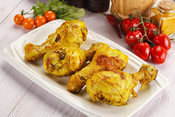 Roasted Chicken leg drumsticks with curry sauce