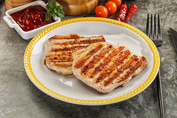 Tasty grilled pork meat steak