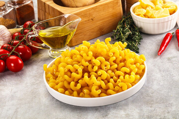 Italian cuisine - dry cellentani pasta