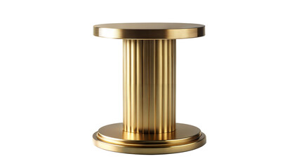 Short Brass Column Podium – Compact Design: A short brass column podium with a compact design, great for smaller products.
