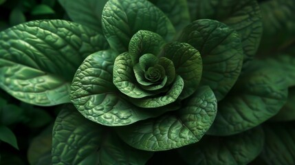 Fototapeta premium Lush green plant with spiral leaf pattern in natural setting