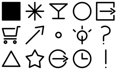 A Collection Of Bullet Journal Key Icons Web Header Banner Design Containing Square,Task,Shifted,Triangle,Out Pictograms And Infographics Design Elements Vector Illustration