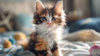 A close-up of a cute cat