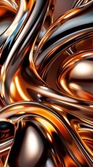 Shimmering copper waves abstract background