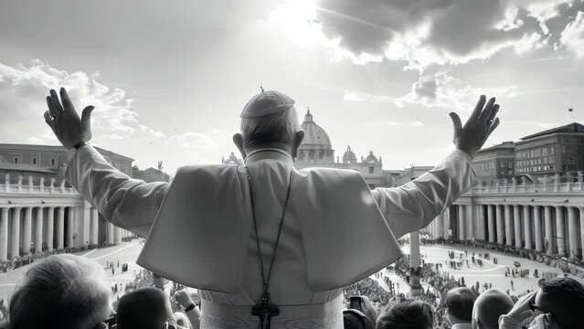 The pope blessing people