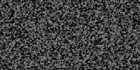 Black and gray square triangle tiles pattern mosaic background. Modern seamless geometric dark...