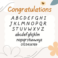 Sans Serif and  Hand Written Font. Script Font. Cute, Simple and Digital Font. Neat Handwriting Font for note.