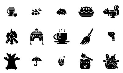 A Collection Of Autumn Vector Symbols Apps, Websites Ui Designs Suitable For Autumn,Berries,Grape,Cute,Season Business Infographic Elements Logo Vector Illustration