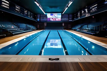 Indoor swimming pool arena for professional sport.