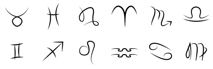 Mega Set Of Vector Zodiac Sign Isolated Silhouette Solid Icons With Leo,Sign,Aquarius,Zodiac-Sign,Zodiac Business Infographic Elements Logo Vector Illustration
