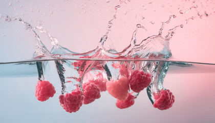 Maliny wpadające do wody