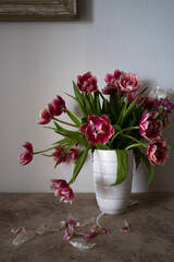 Still life bouquet of tulips