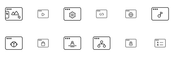 Mega Set Of Vector User Interface Icons Silhouette Vector Logo Design Containing Security,Location,Map,Login,Laptop Vector Illustration Linear Pictogram Pack