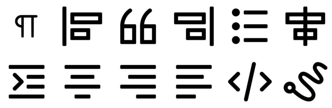 A Collection Of Text Editor Vector Symbols Apps, Websites Ui Designs Suitable For Image,Text-Edit,Alignment,Right,Paragraph Business Infographic Elements Logo Vector Illustration