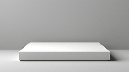 White round podium with white translucent back on gray background. Generative AI