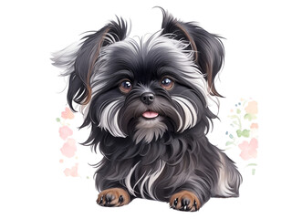 Affenpinscher Dog Watercolor Animal PNG Transparent Background