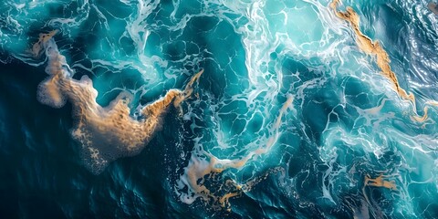 Vibrant abstract audio representing ocean pollution for Earth Day awareness campaign. Concept Earth Day, Ocean Pollution, Awareness Campaign, Vibrant Abstract Audio, Environmental Impact