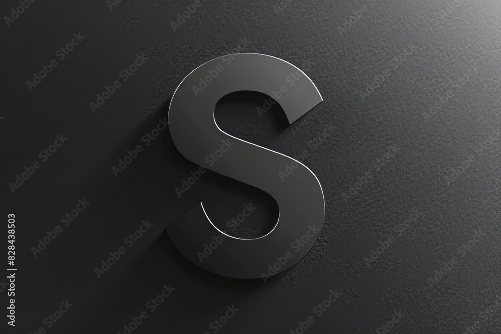 Poster black and white image of the letter s, suitable for various design projects