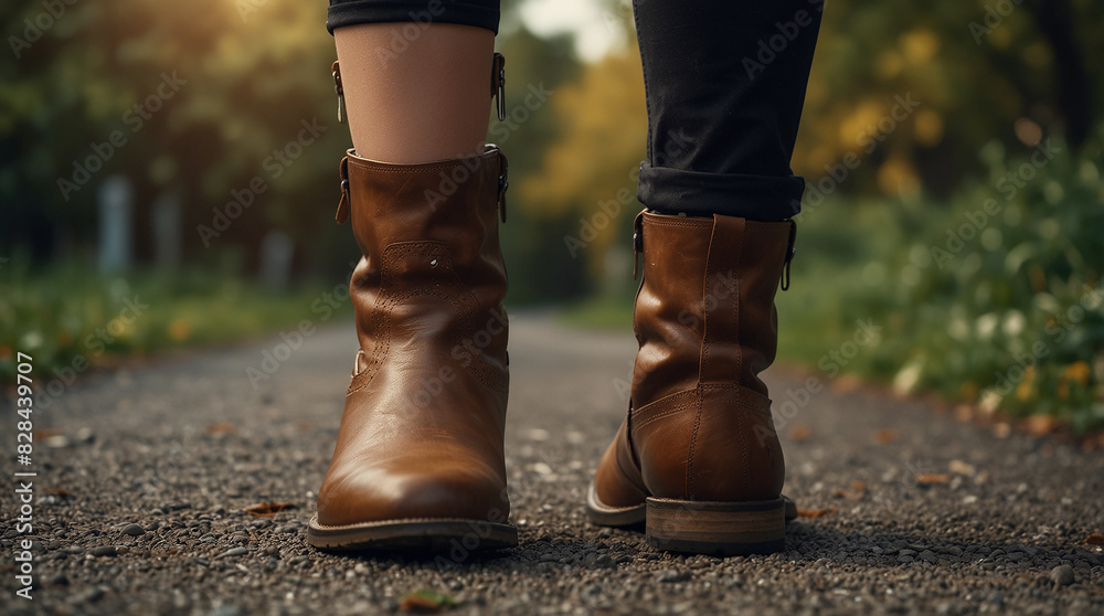 Wall mural calf boots with new look