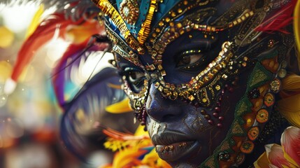 Fototapeta premium A detailed close-up shot of a person in a costume. Perfect for Halloween or costume party themes