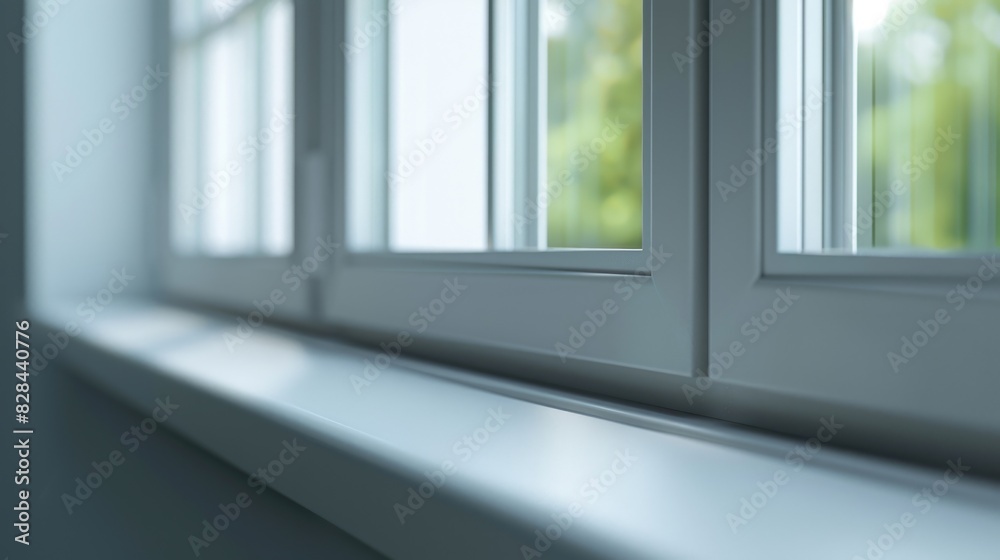 Aufkleber close up of a window sill in a room. suitable for home decor concepts