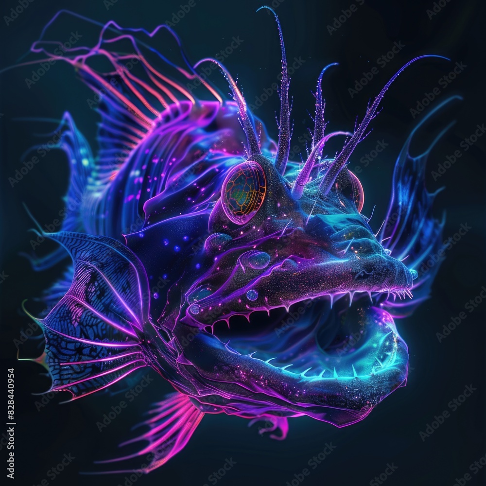 Poster detailed image of a fish on a dark backdrop. suitable for aquatic themes