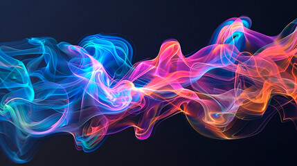 Obraz premium Vibrant abstract color wave on dark backdrop