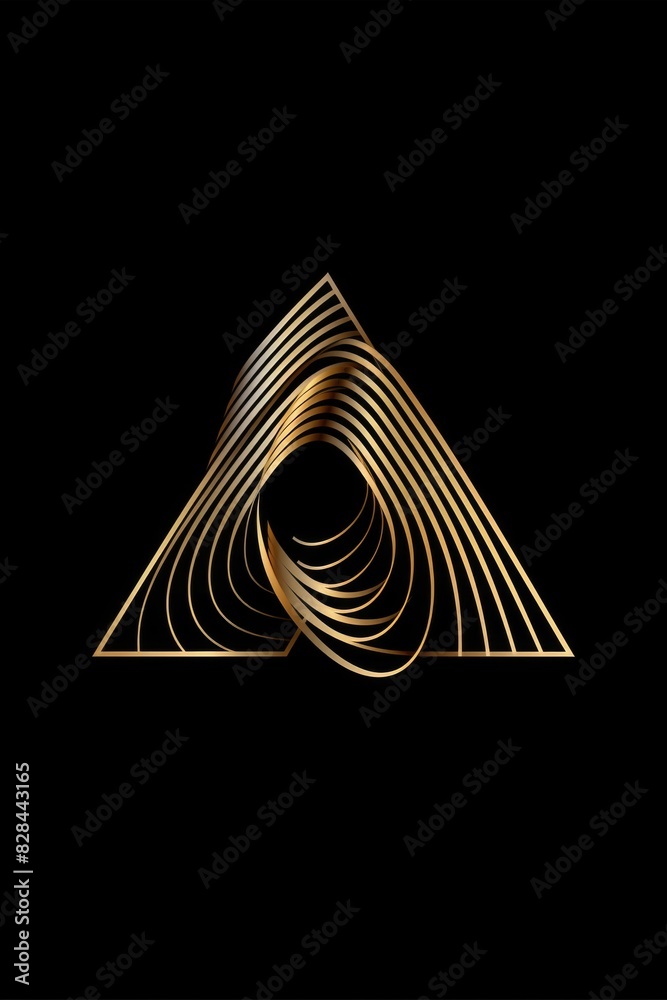 Poster elegant gold spiral design on a black background. suitable for luxury branding and graphic design pr