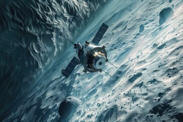 A space station located on the moon, suitable for sci-fi or space exploration concepts