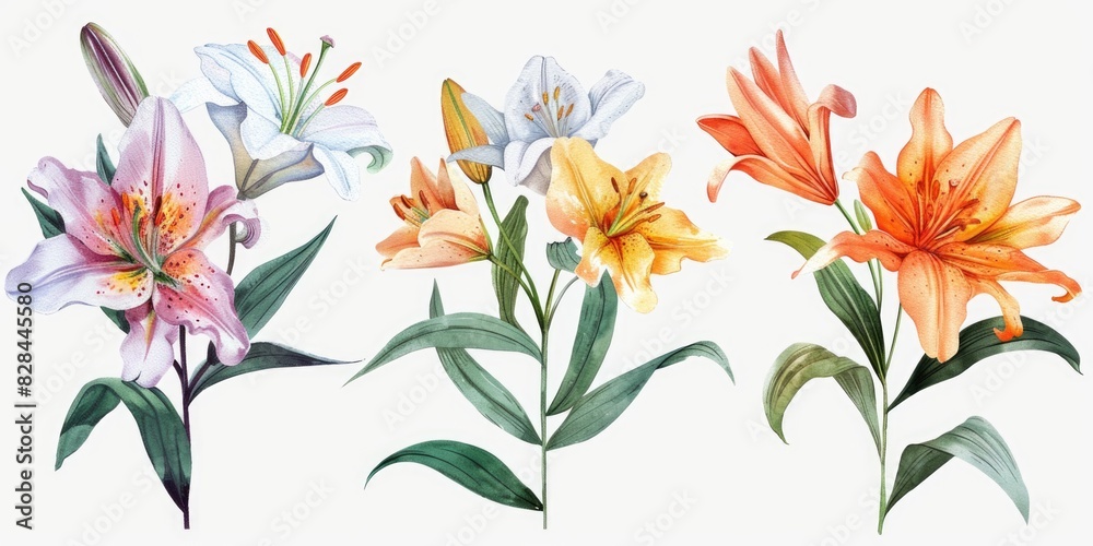 Poster a bunch of flowers placed next to each other. suitable for various design projects