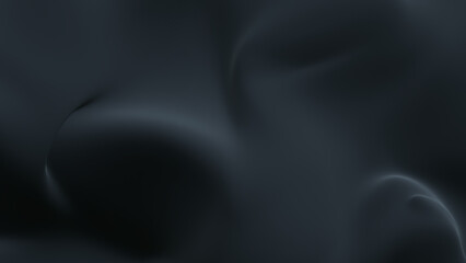 3d black background monocrome banner abstract fluid silk fabric