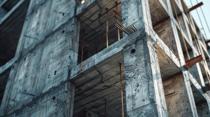 Fototapeta premium Detailed view of a construction site, ideal for construction industry concepts