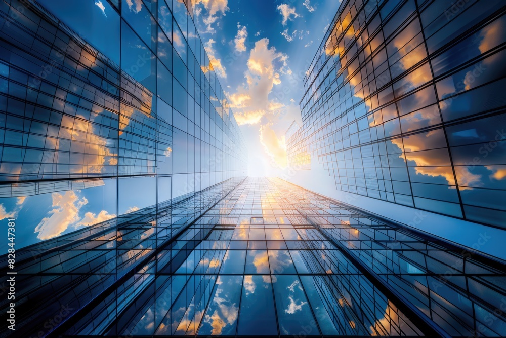 Poster view of a building from ground up, perfect for architectural concepts