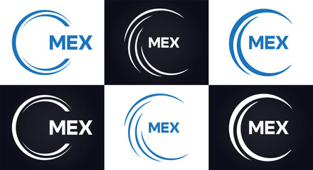 MEX logo. M E X design. White MEX letter. MEX, M E X letter logo design. M E X letter logo design in FIVE, FOUR, THREE, style. letter logo set in one artboard. M E X letter logo vector design.